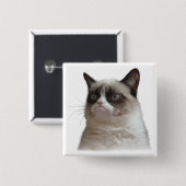 Grumpy Cat GightButton Vierkante Button 5,1 Cm (Voorkant /achterkant)