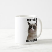 Grumpy Cat Glare - Voeg je eigen tekst toe Koffiemok (Voorkant rechts)