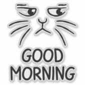 Grumpy Cat "Goedemorgen" Sticker (Voorkant)