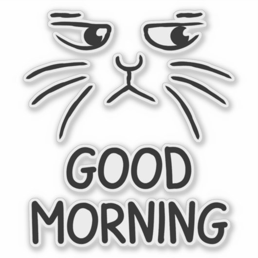Grumpy Cat "Goedemorgen" Sticker (Voorkant)
