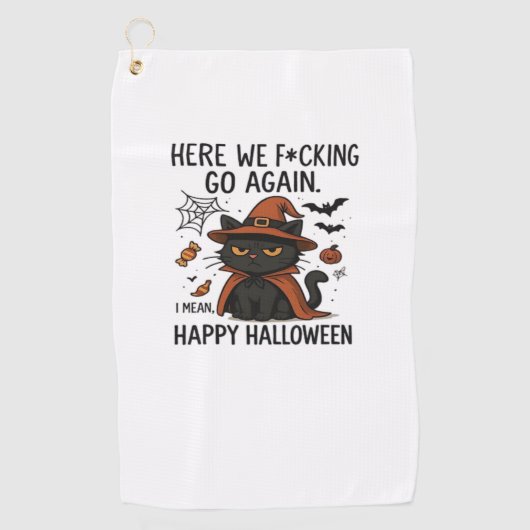 Grumpy Cat Halloween Classic T-shirt Golfhanddoek (Voorkant)