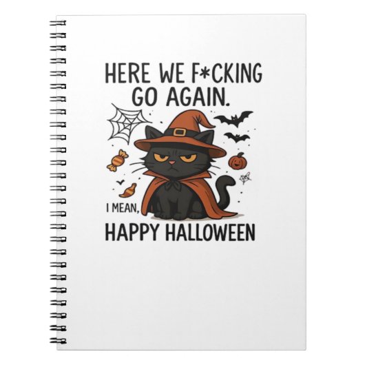 Grumpy Cat Halloween Classic T-shirt Notitieboek (Voorkant)