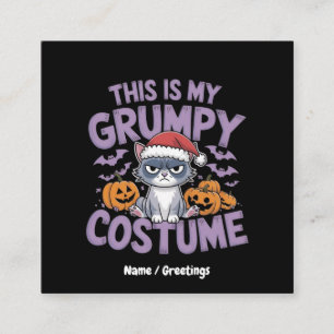 Grumpy Cat Halloween Kostuum Grappige Feestdag Die Vierkante Visitekaartje