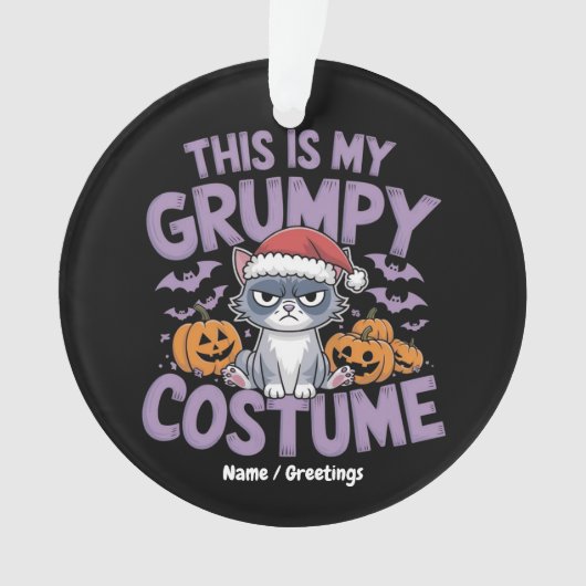 Grumpy Cat Halloween Kostuum Grappige Vakantie Die Ornament (voorkant)