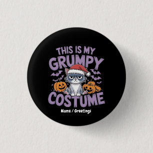 Grumpy Cat Halloween Kostuum Grappige Vakantie Die Ronde Button 3,2 Cm