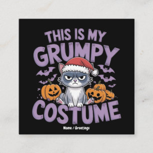 Grumpy Cat Halloween Kostuum Grappige Vieren Dier Vierkante Visitekaartje