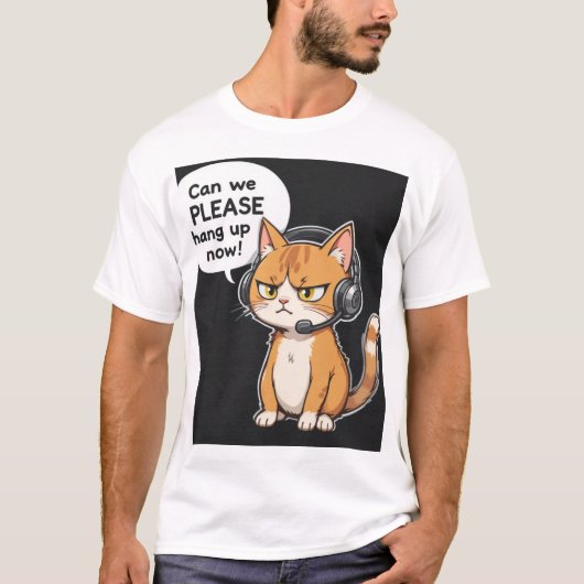 Grumpy Cat Headset T-shirt (Voorkant)