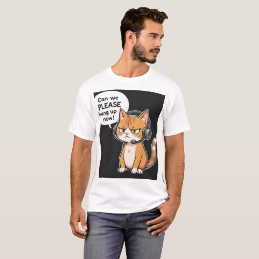Grumpy Cat Headset T-shirt (Voorkant volledig)