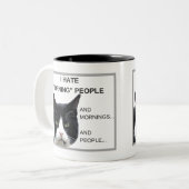 Grumpy Cat "I Hate Morning People" KoffieMok! Tweekleurige Koffiemok (Voorkant links)