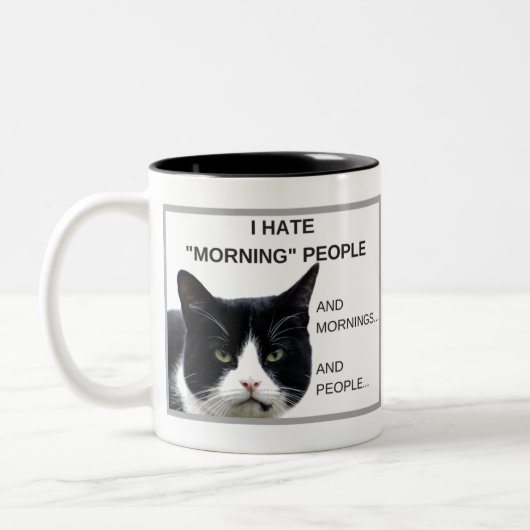 Grumpy Cat "I Hate Morning People" KoffieMok! Tweekleurige Koffiemok (Links)