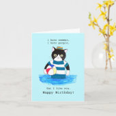 Grumpy Cat Ik haat de zomer Ik haat mensen op hun  Kaart (Gele Bloem)