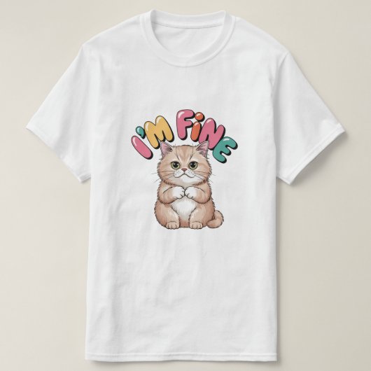 Grumpy Cat "I'm Fine" Funny Cartoon Shirt (Design voorkant)