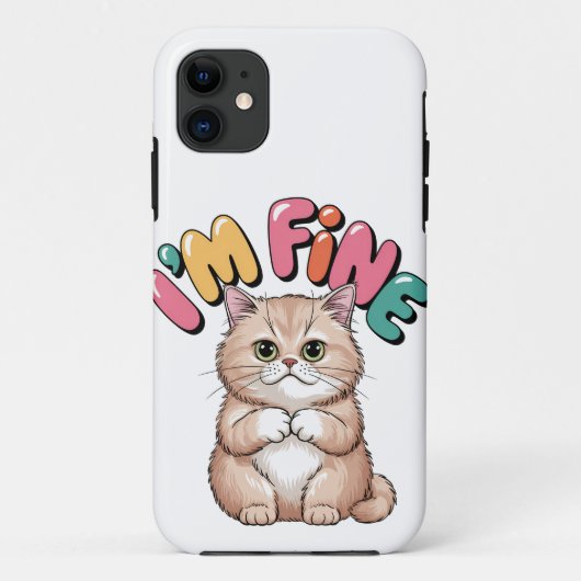 Grumpy Cat "I'm Fine" Funny Cartoon Shirt Case-Mate iPhone Case (Achterkant)