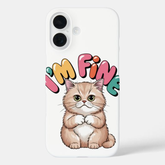Grumpy Cat "I'm Fine" Funny Cartoon Shirt Case-Mate iPhone Case (Achterkant)
