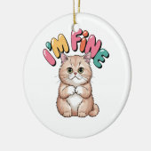 Grumpy Cat "I'm Fine" Funny Cartoon Shirt Keramisch Ornament (Links)