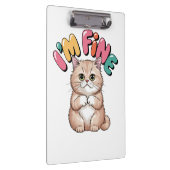 Grumpy Cat "I'm Fine" Funny Cartoon Shirt Klembord (Rechts)