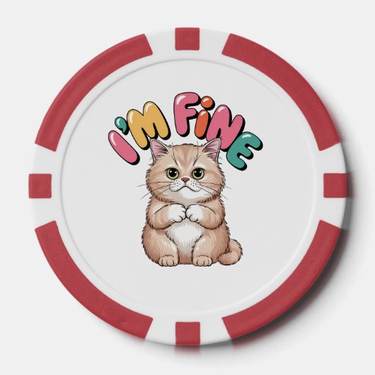 Grumpy Cat "I'm Fine" Funny Cartoon Shirt Poker Chips (Voorkant)