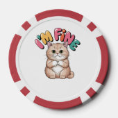 Grumpy Cat "I'm Fine" Funny Cartoon Shirt Poker Chips (Achterkant)