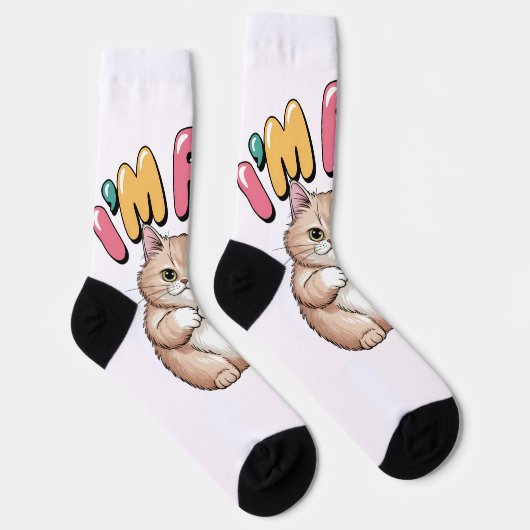 Grumpy Cat "I'm Fine" Funny Cartoon Shirt Sokken (Rechts)