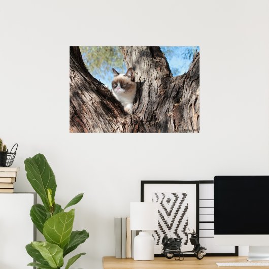 Grumpy Cat™ in een Poster met bomen (Thuiskantoor)
