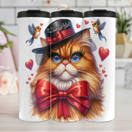 Grumpy Cat in Red Bow Thermosbeker