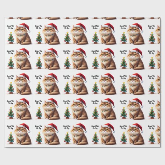 Grumpy Cat It's Christmas Again Aangepaste tekst Cadeaupapier (Vlak)
