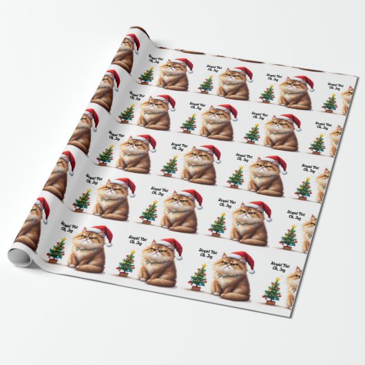 Grumpy Cat It's Christmas Again Aangepaste tekst Cadeaupapier (Uitgerold)