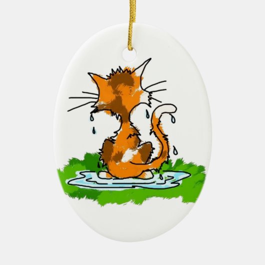 Grumpy Cat Keramisch Ornament (Voorkant)