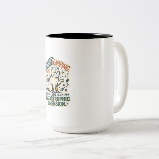 Grumpy Cat koffiemok | Ik negeer je niet, hoor gra Tweekleurige Koffiemok (Voorkant rechts)