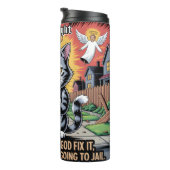 Grumpy Cat Laat God het repareren Thermosbeker (Geroteerd rechts)