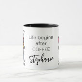 Grumpy Cat Life Begint Na Koffie Grappig Quote Mok (Midden)