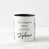 Grumpy Cat Life Begint Na Koffie Grappig Quote Mok (Midden)