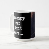 Grumpy Cat maakt het niet uit, Black Grump Cat Fac Koffiemok (Voorkant links)
