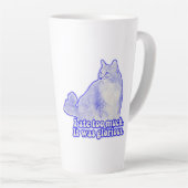 Grumpy cat meme for cat owners and kitten lovers latte mok (Rechterhoek)