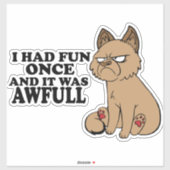 Grumpy Cat - Meme Grappige Kat - Plezier Sticker (Vel)