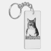 Grumpy cat meme voor kattenliefhebbers en eigenaar sleutelhanger (Voorkant Links)