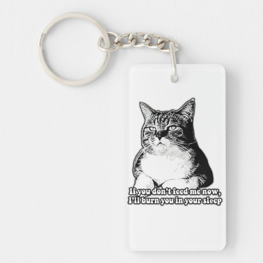 Grumpy cat meme voor kattenliefhebbers en eigenaar sleutelhanger (Voorkant)