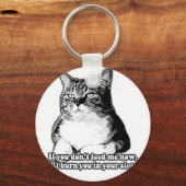 Grumpy cat meme voor kattenliefhebbers en eigenaar sleutelhanger (Voorkant)
