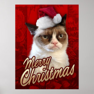 Grumpy Cat Merry kerst Poster