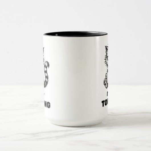 Grumpy Cat met Coffee Funny Lazy Cartoon Style Mok (Midden)