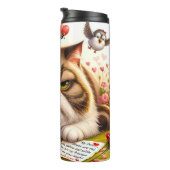 Grumpy Cat met een letter Thermosbeker (Geroteerd rechts)