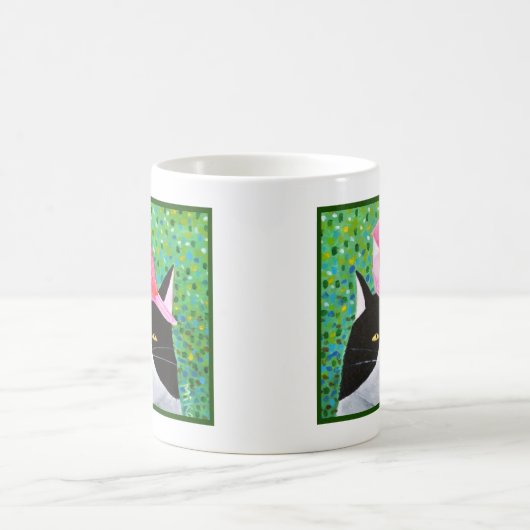 Grumpy Cat met rode kleine vogel Funny Cat Lover Koffiemok (Center)