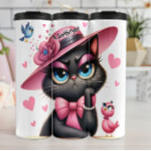 Grumpy Cat met roze Pet Thermosbeker