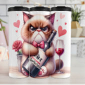 Grumpy Cat met wijn en Roos Thermosbeker