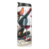 Grumpy Cat met wijnfles Thermosbeker (Geroteerd rechts)