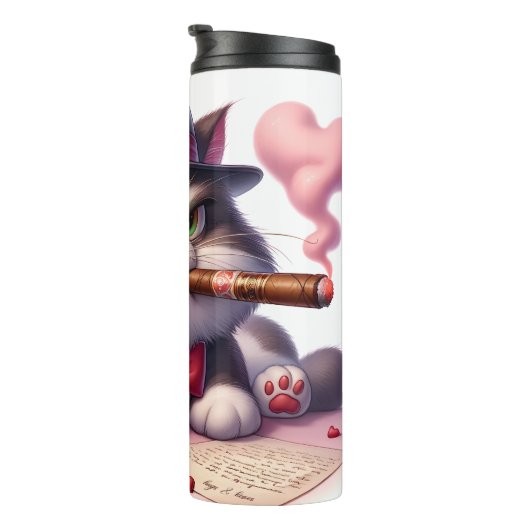 Grumpy Cat Mobster met sigaar Thermosbeker (Geroteerd rechts)