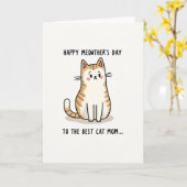 Grumpy Cat Moederdag Beste Moeder Kaart (Gele Bloem)