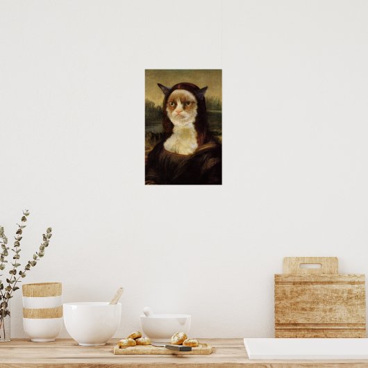 Grumpy Cat Mona Lisa Poster (Keuken)