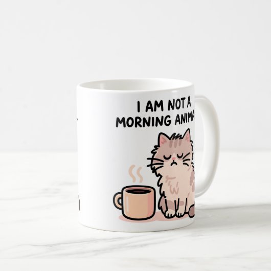 Grumpy Cat Morning Humor Koffiemok (Voorkant rechts)