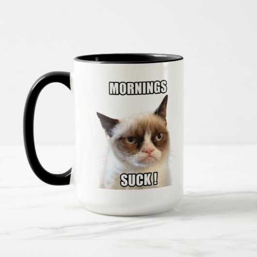 Grumpy Cat™ Mornings Suck Mok (Links)